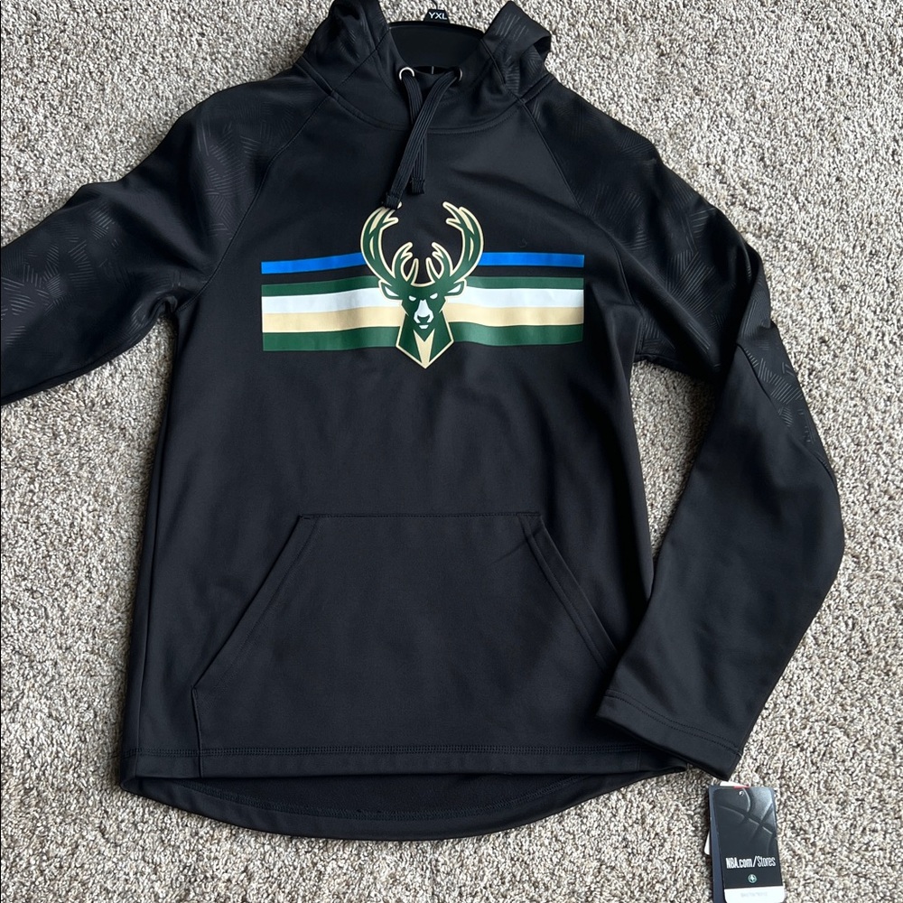 Milwaukee Bucks Black Hoodie Men’s Small NWT